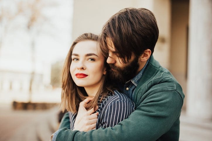 Couple embracing