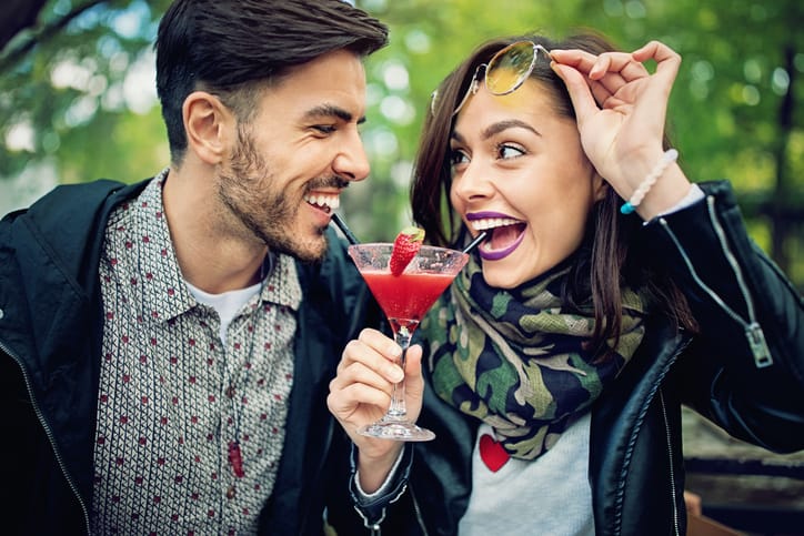 couple date romance happy laugh love