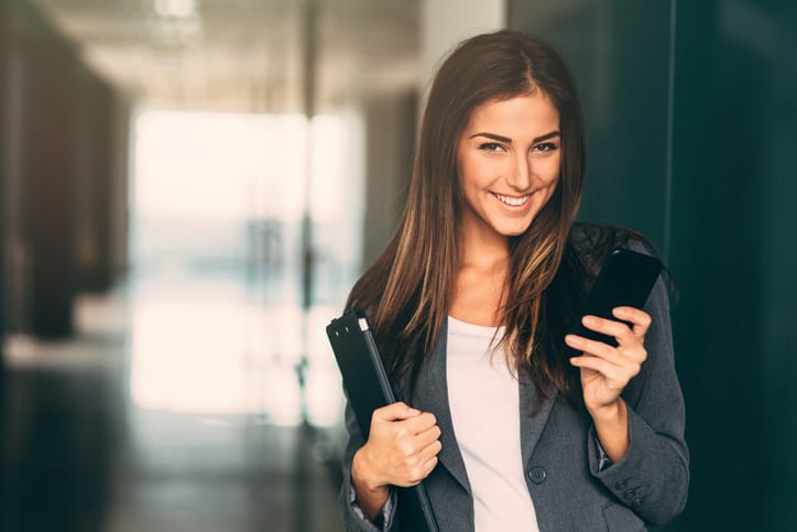 Businesswoman Checking Her Phone