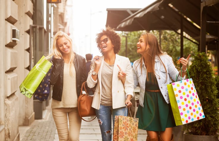 Happy woman in shopping