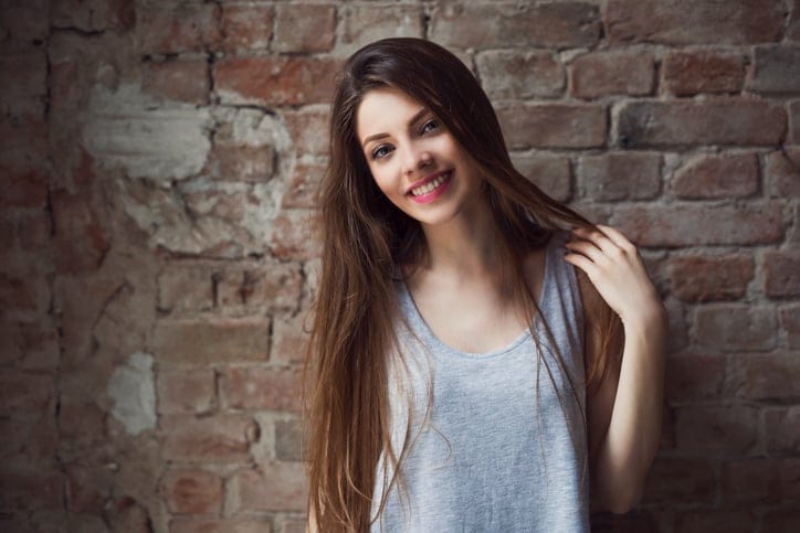 Young brunette wall