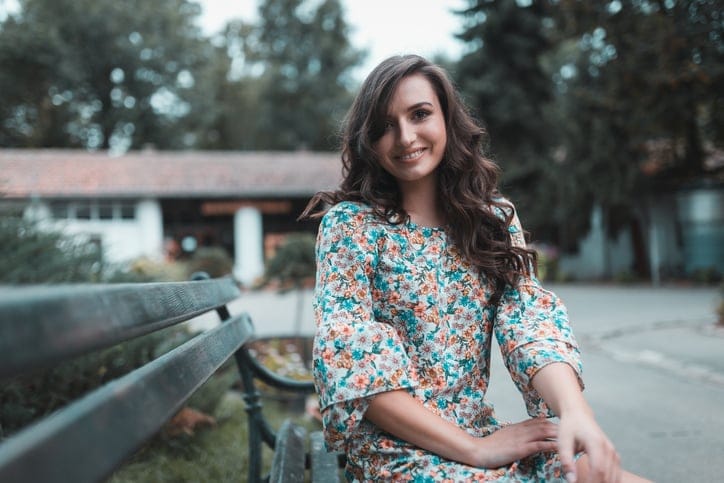 Young woman enjoying the day in the public park