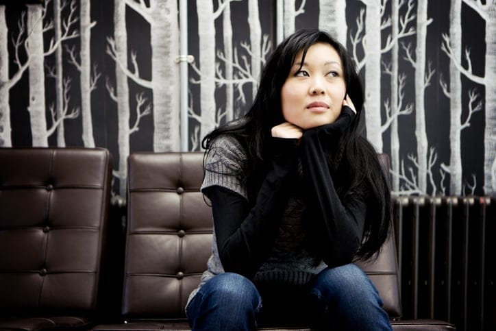 asian woman waiting room