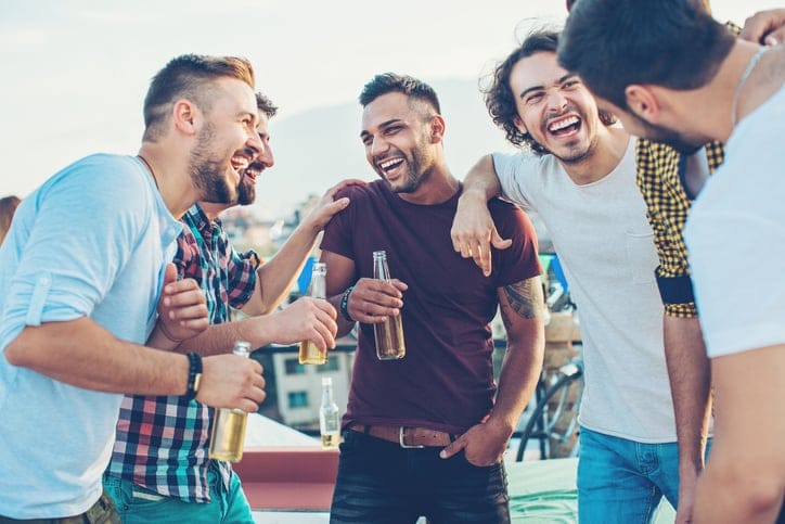 Group of friends enjoying drinks.