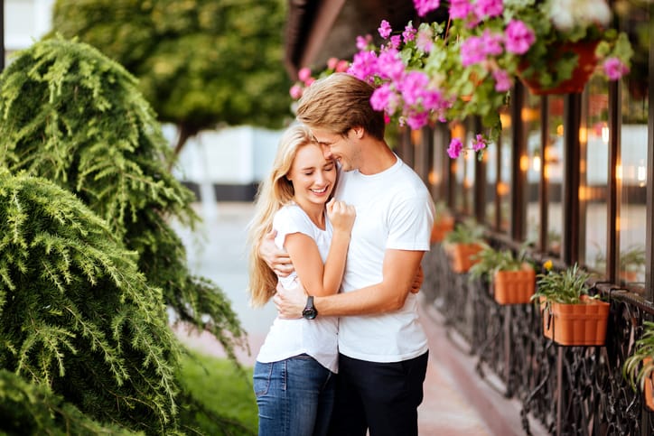Happy Couple In Love Having Fun On Street.