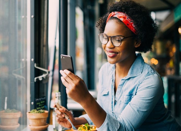 Woman smiling looking confident.