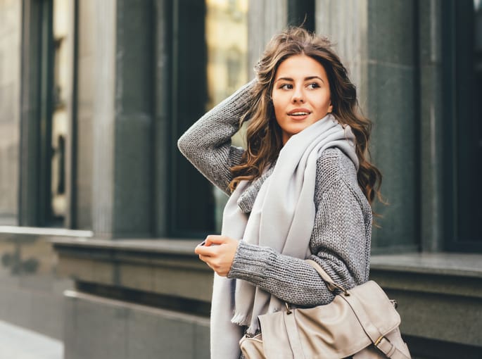 Beautiful woman in the city