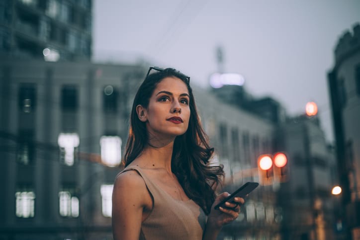 downtown brunette