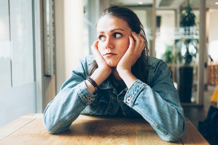Bitter angry young woman.