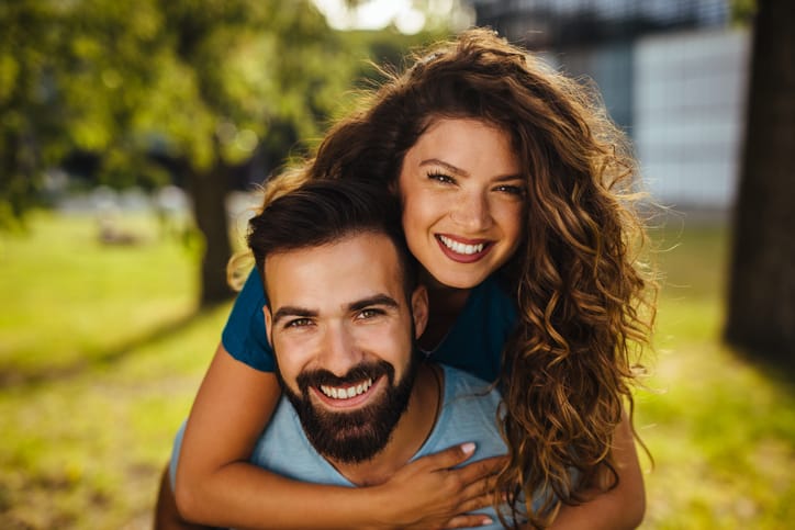happy couple smiling portrait