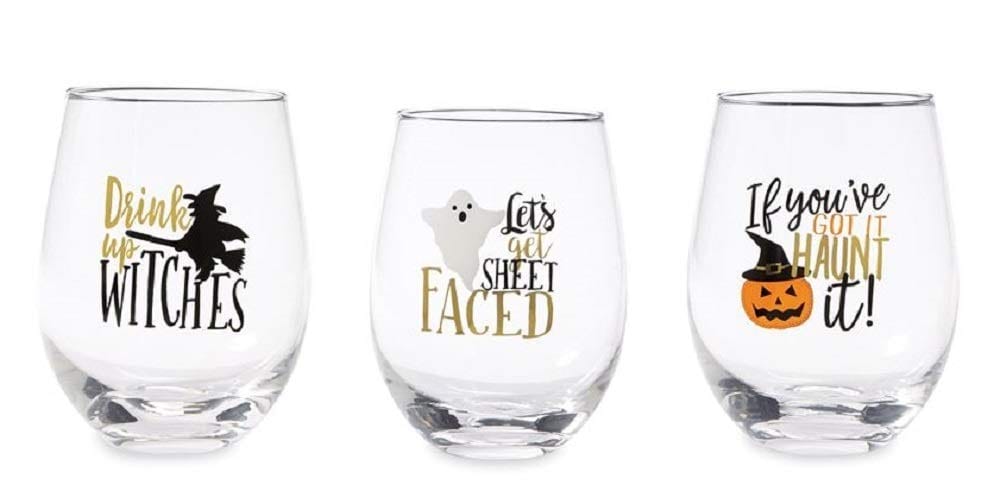 halloween wine glasses