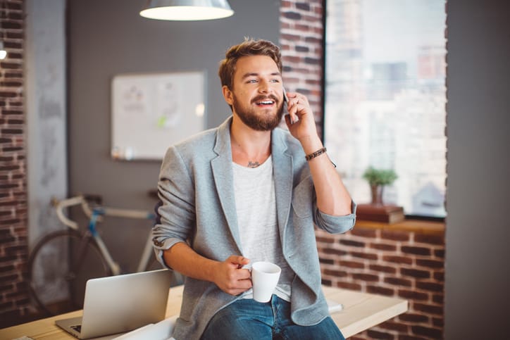 man working in office