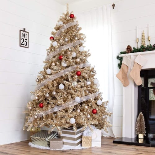 gold christmas tree