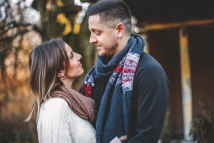 couple looking into each other's eyes