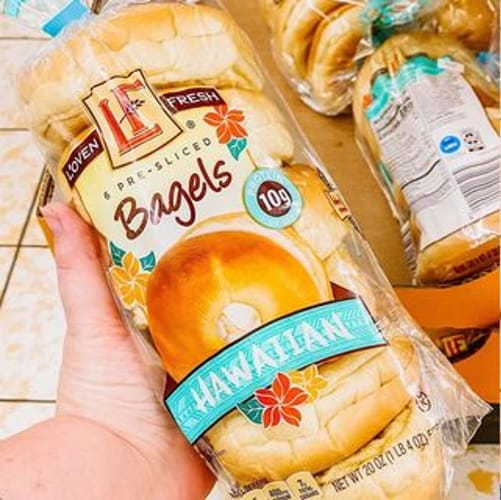 Bag of sweet bread bagels.