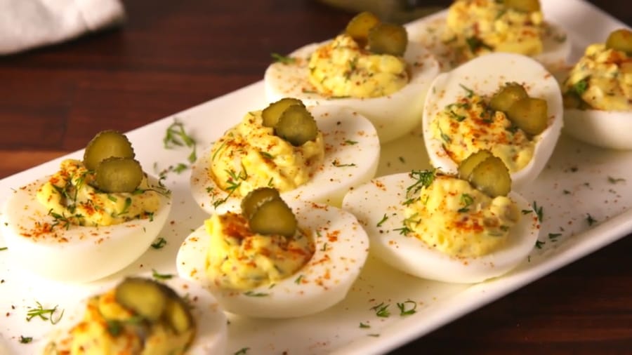 dill pickle deviled eggs