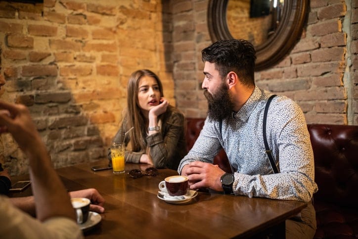 young couple in a coffee shop