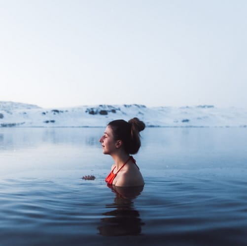 Woman in Iceland waters.