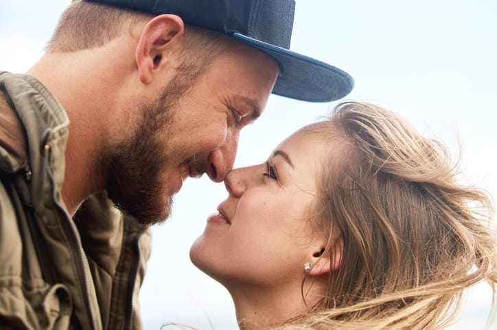 couple looking into each other's eyes