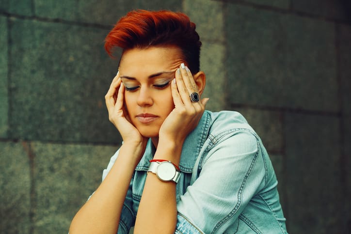 Portrait of a depressed woman