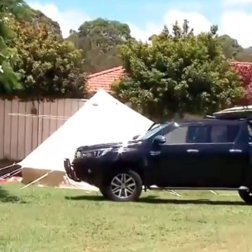 landlord pitched tent