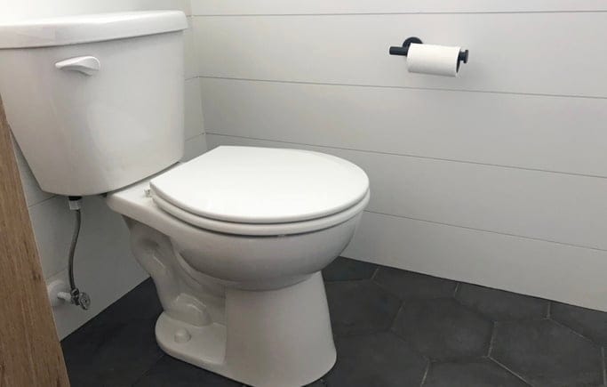 White bathroom toilet.