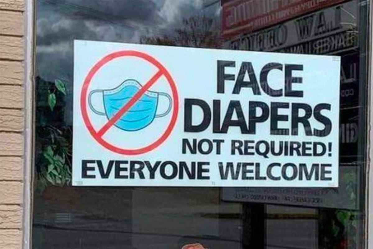 face diaper sign in window