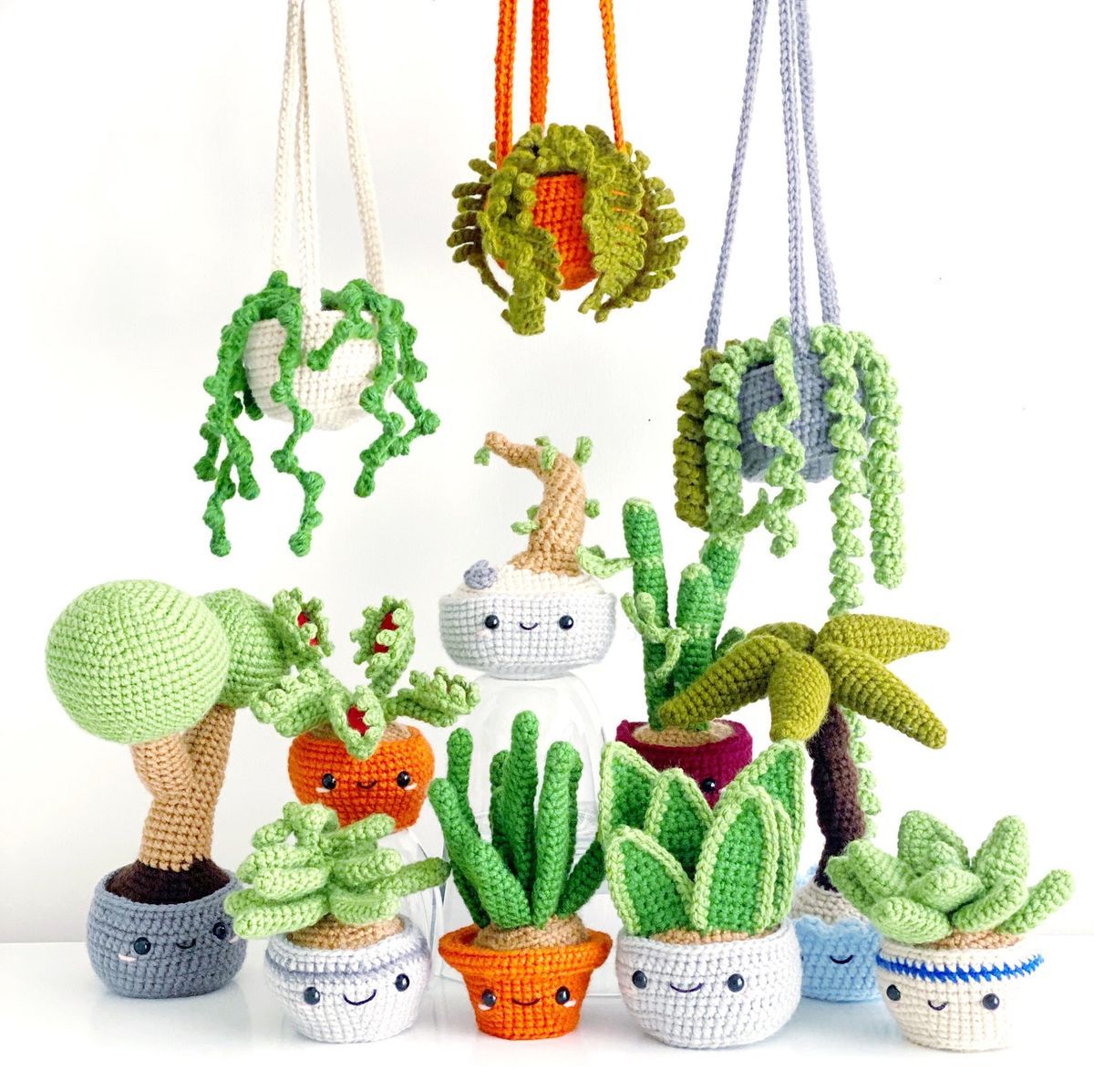 crocheted plants