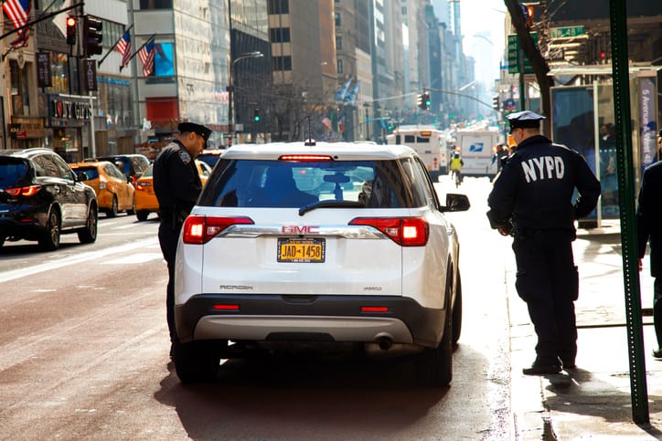 police stop in car