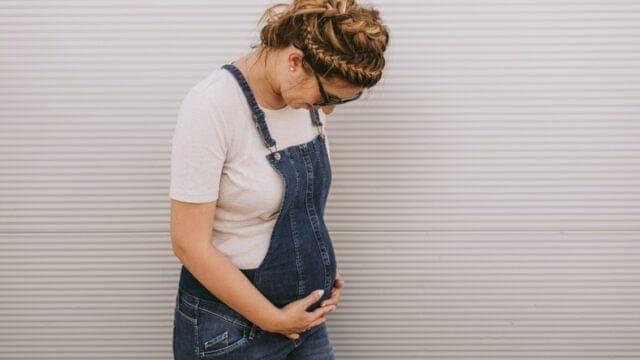 pregnant woman outdoors