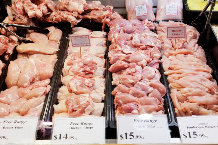 Fresh meat in a market.