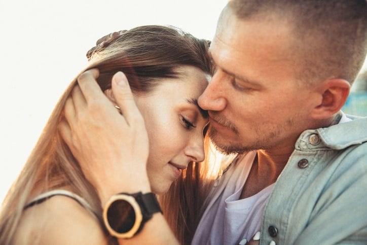 Couple in an embrace.