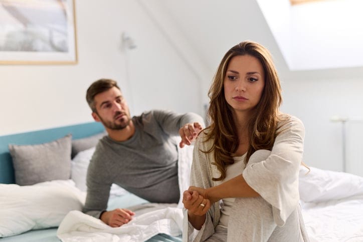 Unhappy couple having crisis in their relationship.