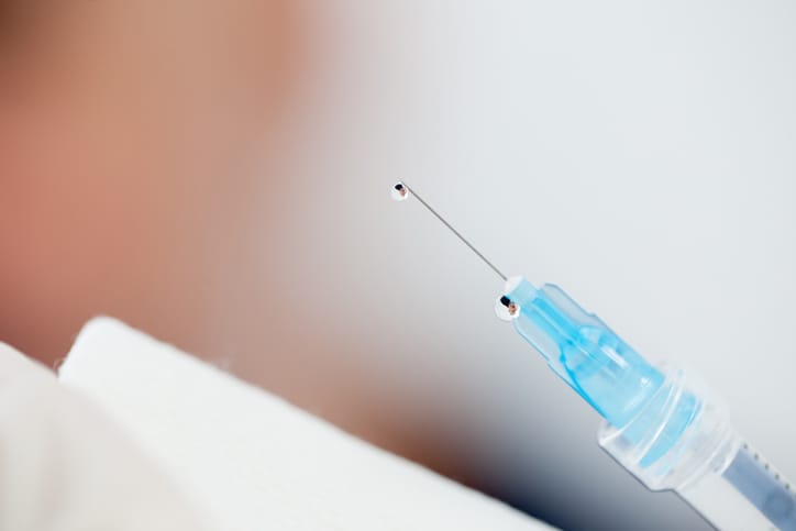 Close up of a needle.