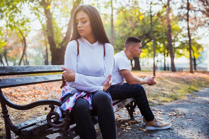 Young couple in fight, not talking to each other
