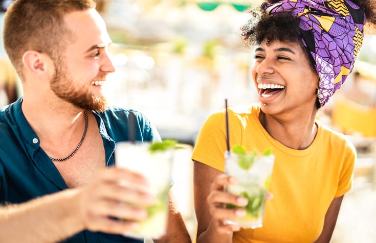 Friends having cocktails together.