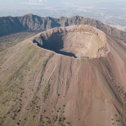 View of scenic mount Vesuvius, in Campania, Italy.