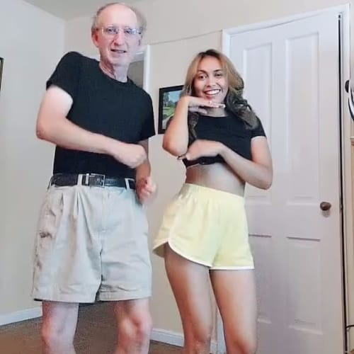 two people dancing tiktok