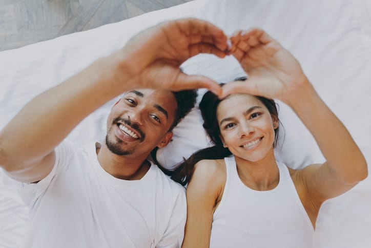 couple in love lying down