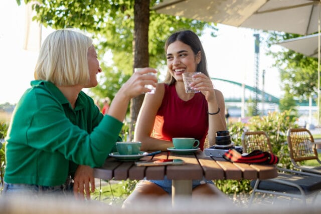 friends having coffee at cafe