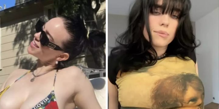 billie eilish shows off tattoos