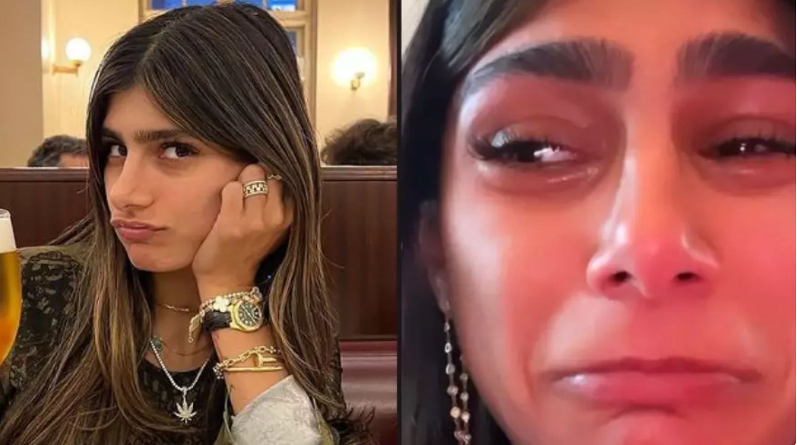 mia khalifa crying on instagram