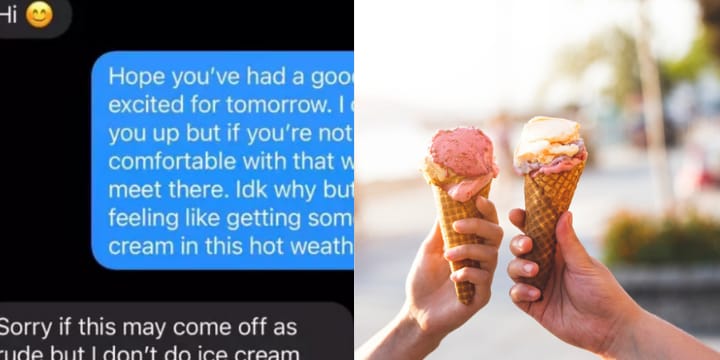 ice cream date refusal tinder