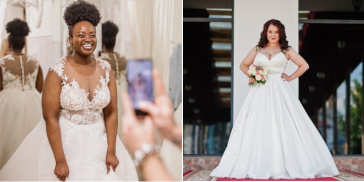 happy plus-size brides composite