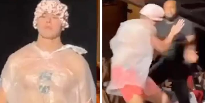 NYFW trash bag man