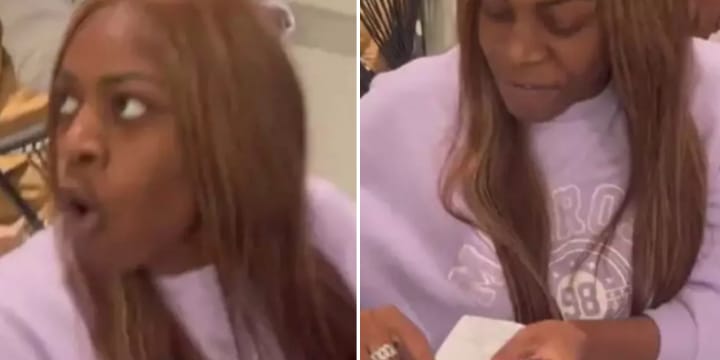 woman angry at restaurant