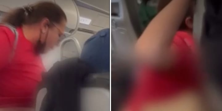 woman pulls down pants on florida flight