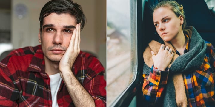 man and woman feeling like a loser
