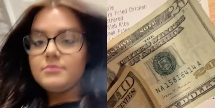 waitress showing earnings