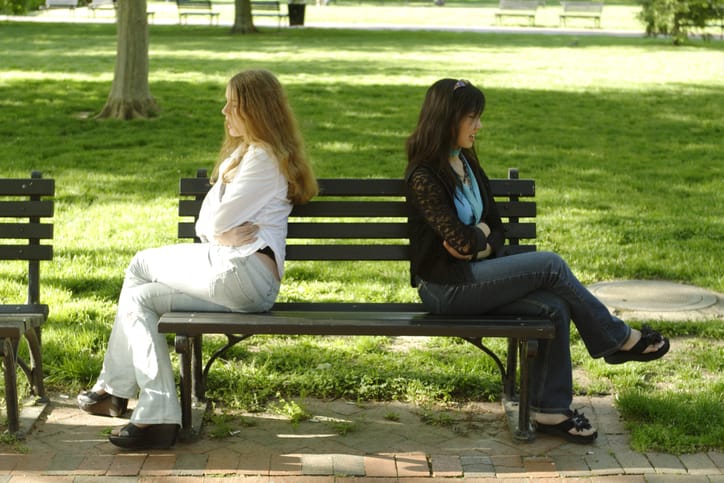 two teens having an argument in a park - See lightbox for more